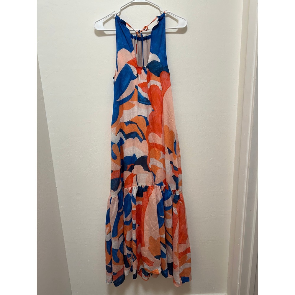 Maeve Anthropologie Halter Maxi Dress Summer Abstract Print Boho Chic, Size XS - Picture 10 of 10